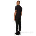 Black Custom Vintage Wash Stacked Jeans Men